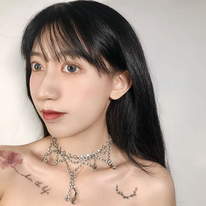 Rhinestone Layered Alloy Choker