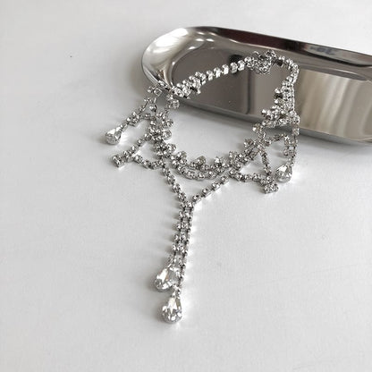 Rhinestone Layered Alloy Choker