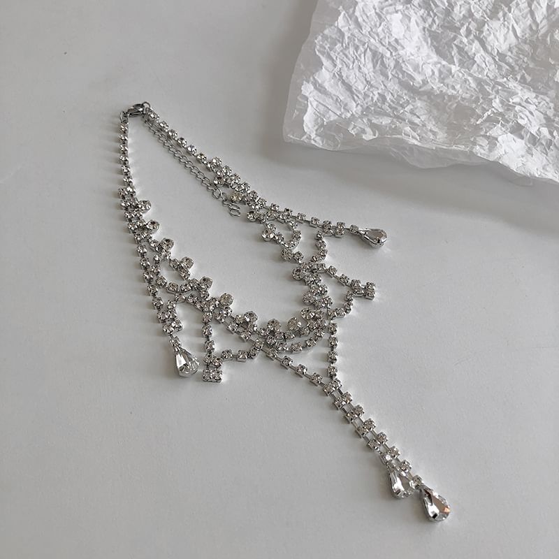 Rhinestone Layered Alloy Choker