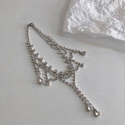 Rhinestone Layered Alloy Choker