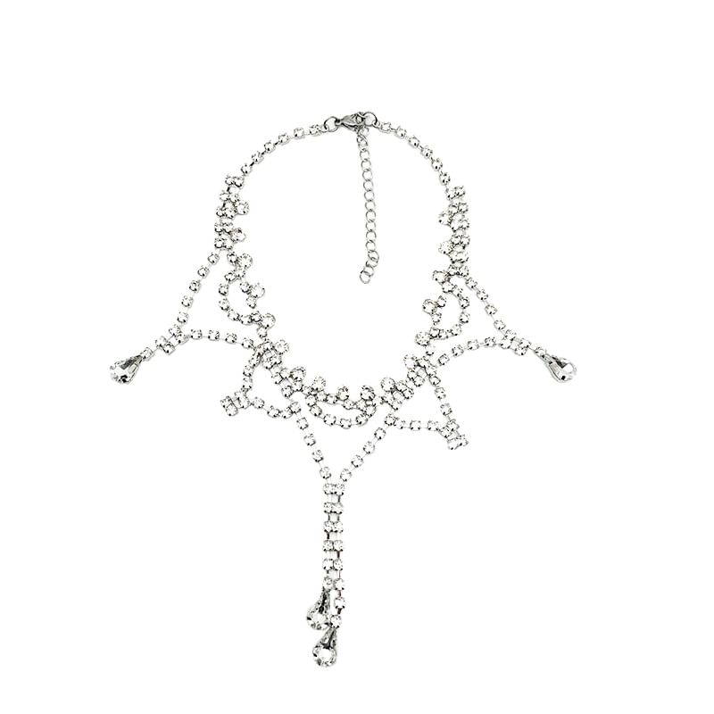 Rhinestone Layered Alloy Choker