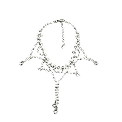 Rhinestone Layered Alloy Choker