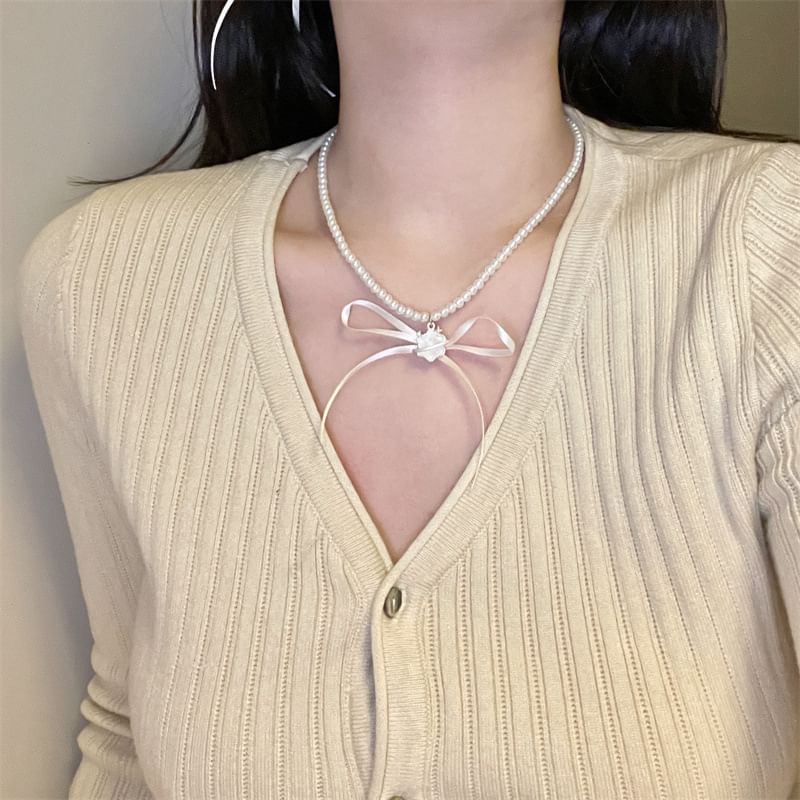 Snowflake Ribbon / Choker Earring Drop