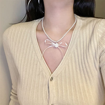 Snowflake Ribbon / Choker Earring Drop