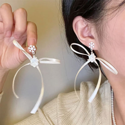 Snowflake Ribbon / Choker Earring Drop