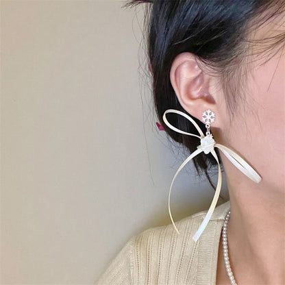 Snowflake Ribbon / Choker Earring Drop