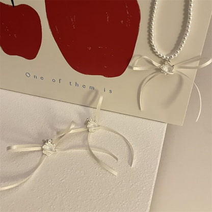 Snowflake Ribbon / Choker Earring Drop