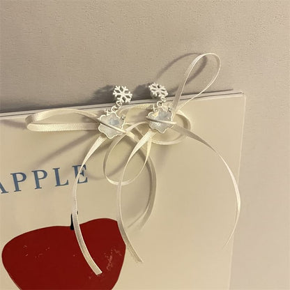 Snowflake Ribbon / Choker Earring Drop