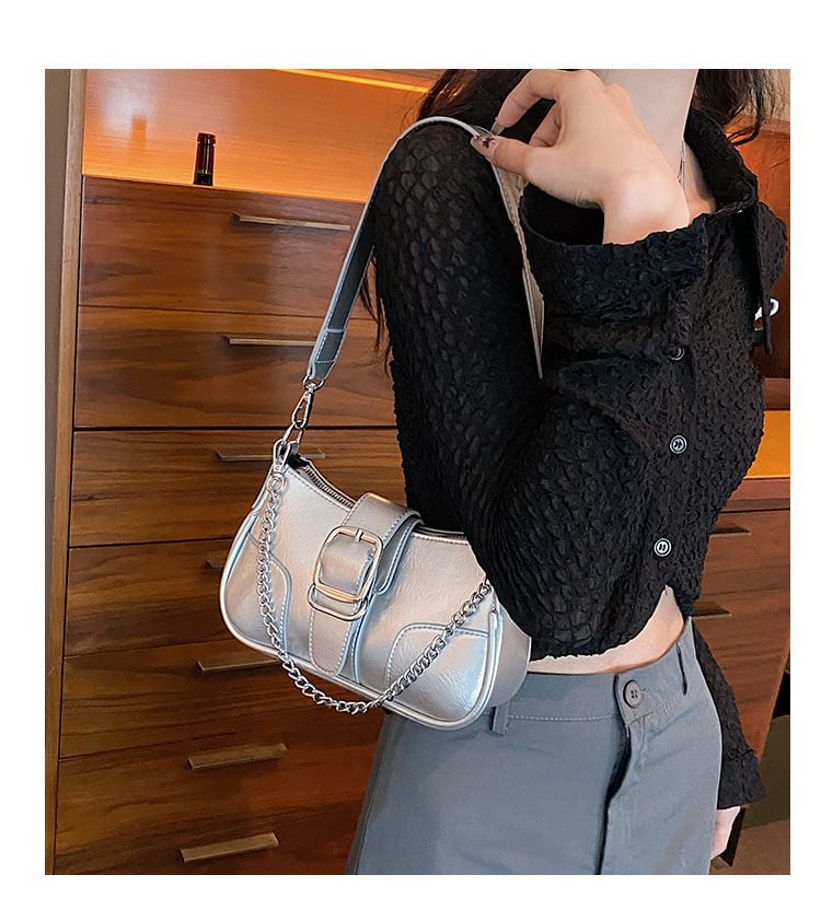 Buckled Chain Shoulder Bag