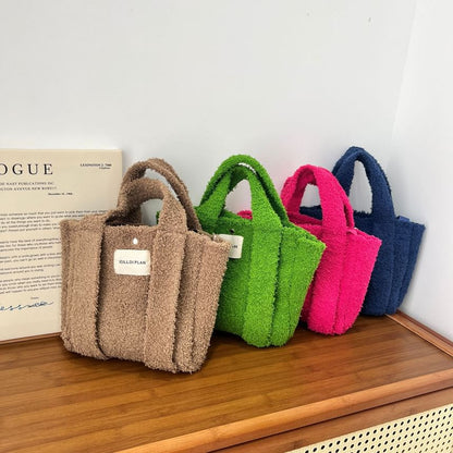 Fluffy Top Handle Crossbody Bag