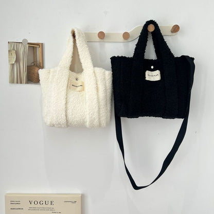 Fluffy Top Handle Crossbody Bag