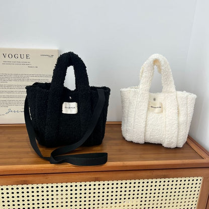 Fluffy Top Handle Crossbody Bag
