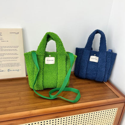 Fluffy Top Handle Crossbody Bag