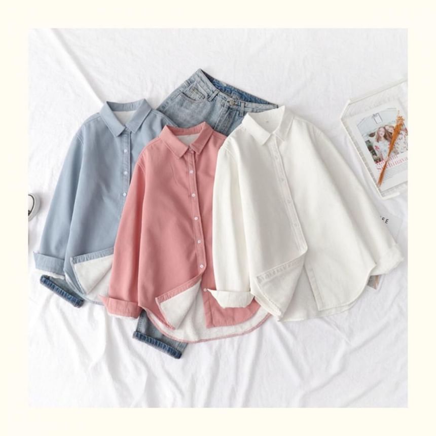 Plain Collared Shacket