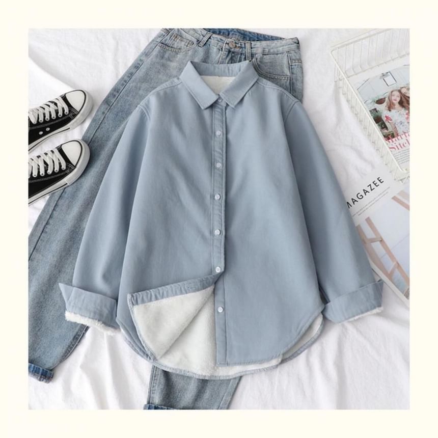 Plain Collared Shacket