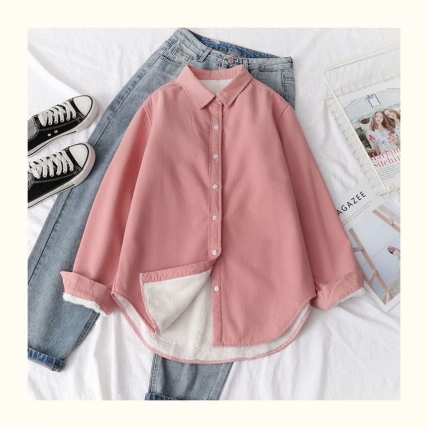 Plain Collared Shacket