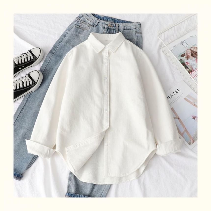 Plain Collared Shacket