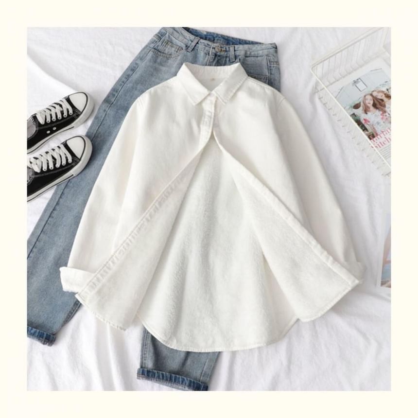 Plain Collared Shacket