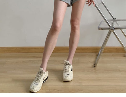 Shorts Plain Waist Sweat Drawstring