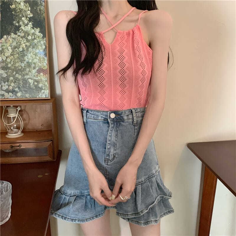 Plain Top Camisole Knit