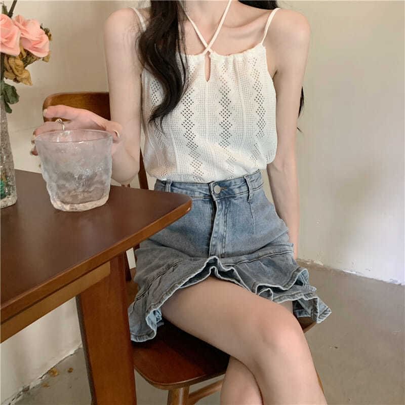 Plain Top Camisole Knit