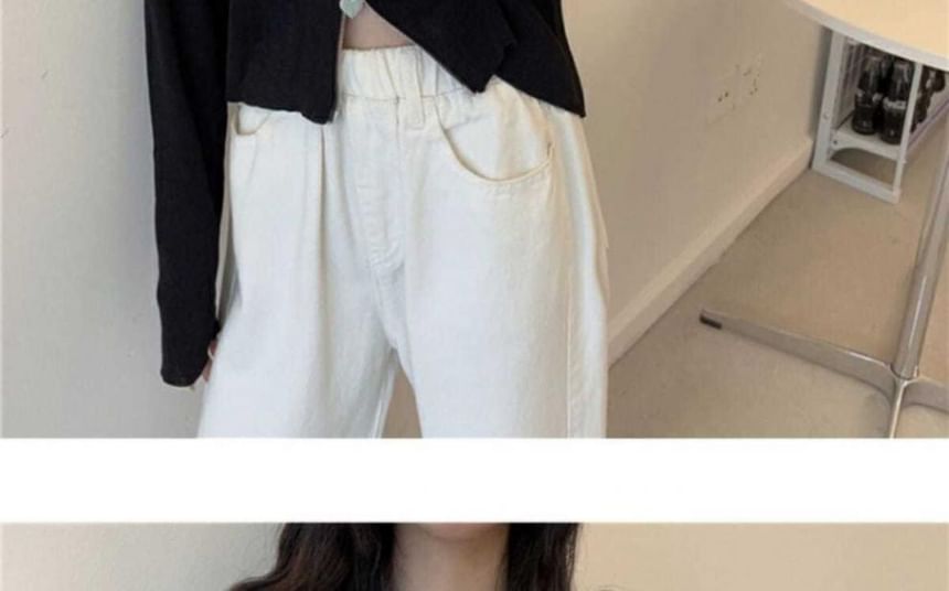 Plain Cardigan Zip Collared