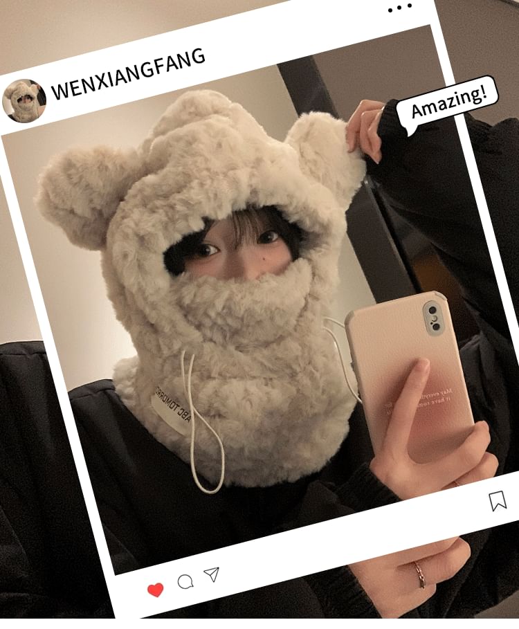 Balaclava Bear Ear Chenille