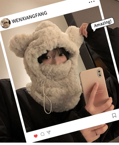 Balaclava Bear Ear Chenille