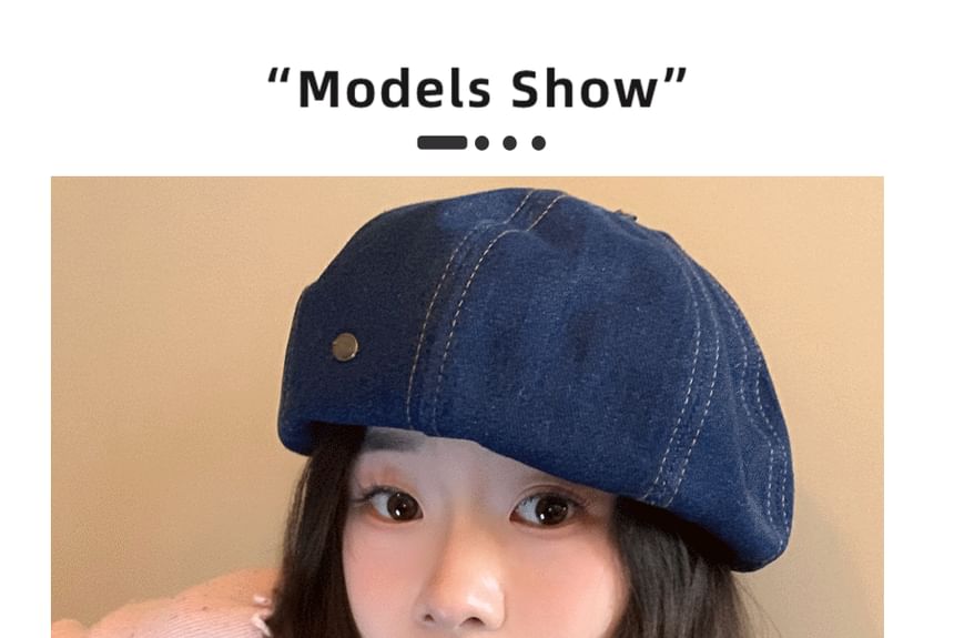 Denim Beret Hat