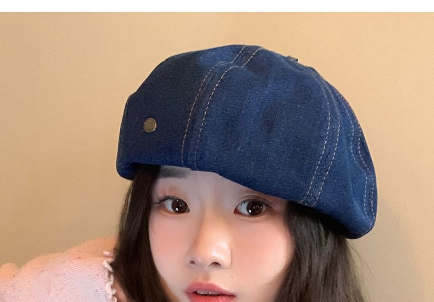 Denim Beret Hat