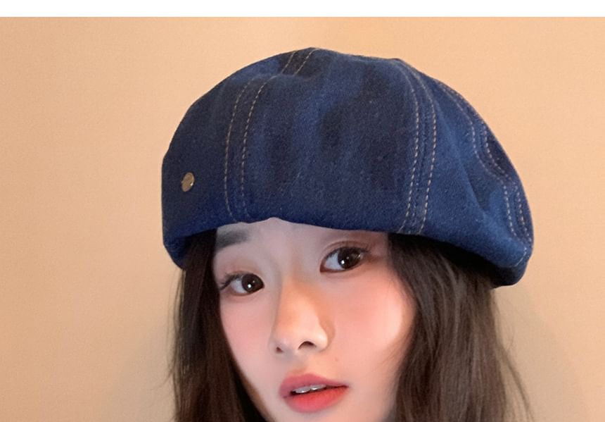 Denim Beret Hat