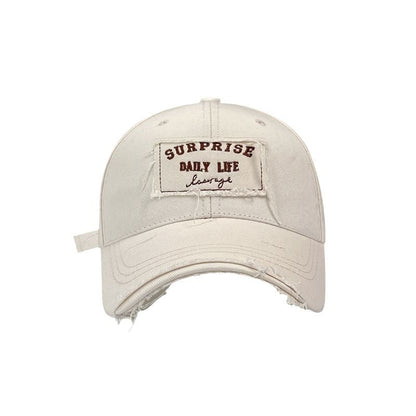 Cap Baseball Lettering Distressed Applique
