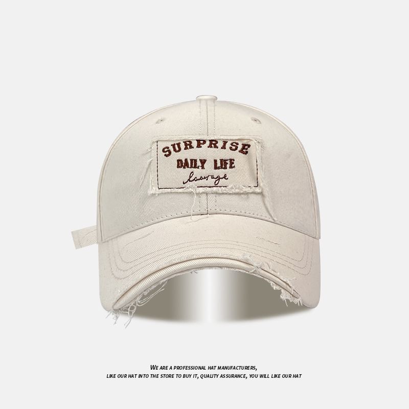 Cap Baseball Lettering Distressed Applique