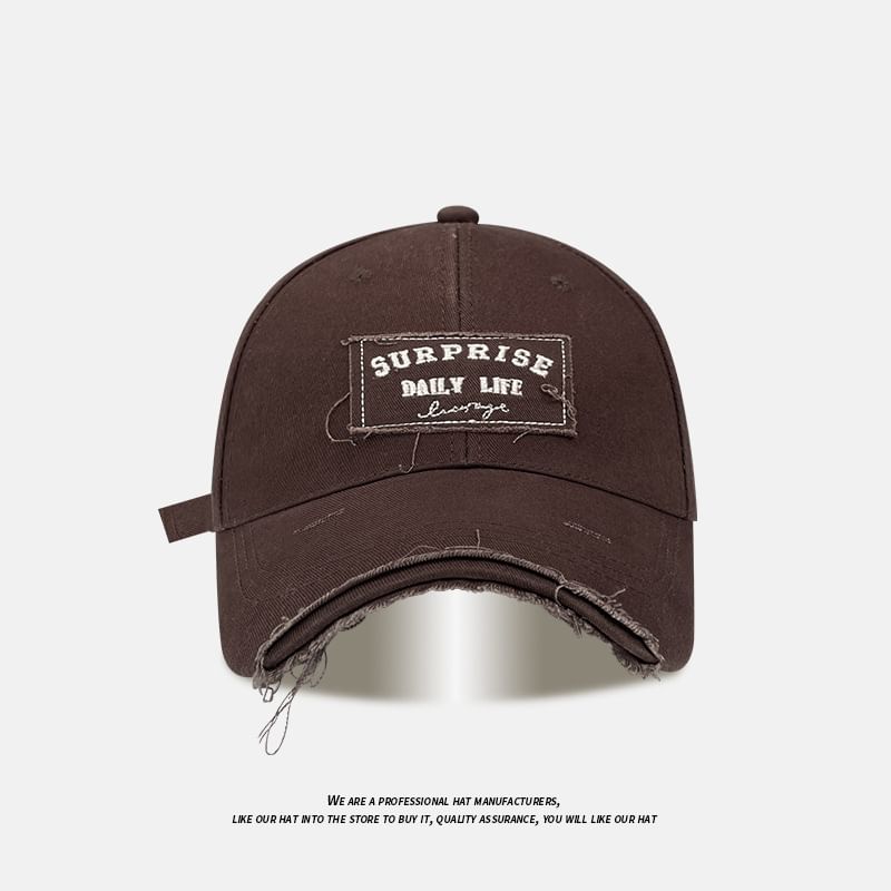 Cap Baseball Lettering Distressed Applique