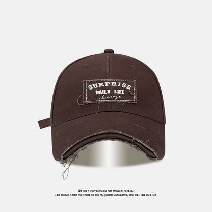 Cap Baseball Lettering Distressed Applique