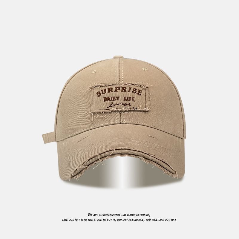 Cap Baseball Lettering Distressed Applique