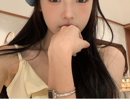 Rhinestone Bow Heart Applique Denim Beret