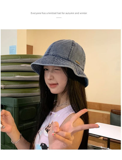 Washed Denim Bucket Hat