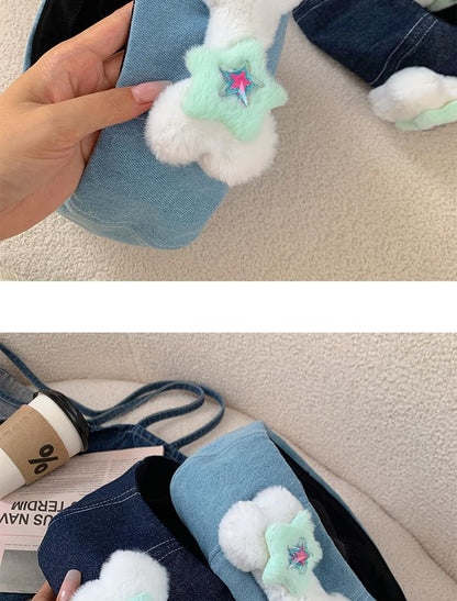 Bone Accent Washed Denim Beret