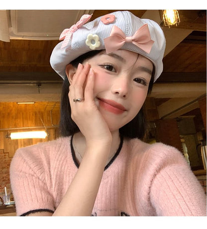 Floral Bow Beret