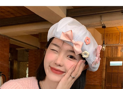 Floral Bow Beret