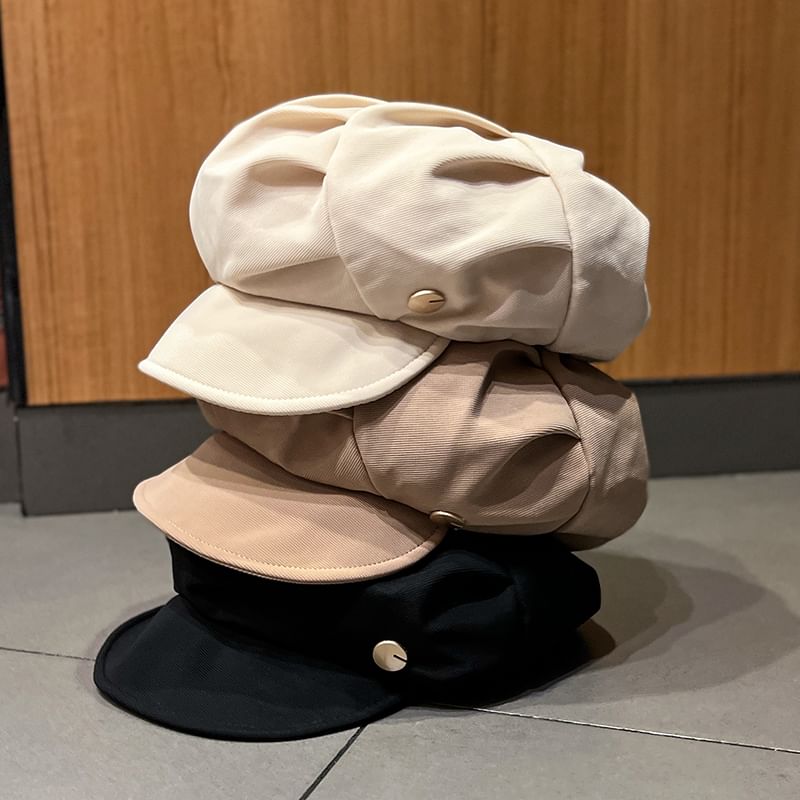 Plain Ruched Newsboy Cap