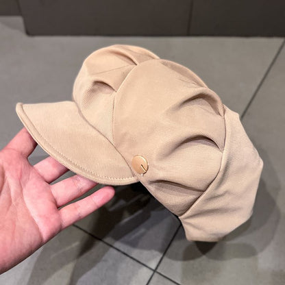 Plain Ruched Newsboy Cap