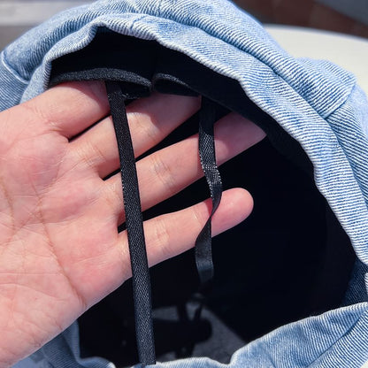 Washed Distressed Denim Beret