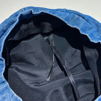 Metal Accent Denim Beret