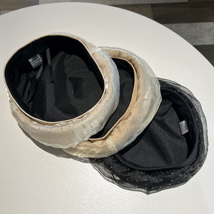 Rhinestone Mesh Beret