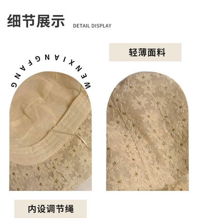 Floral Embroidered Bucket Hat