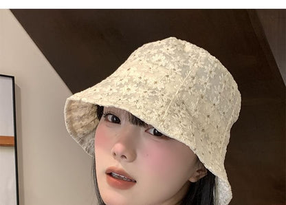 Floral Embroidered Bucket Hat
