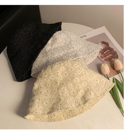 Floral Embroidered Bucket Hat