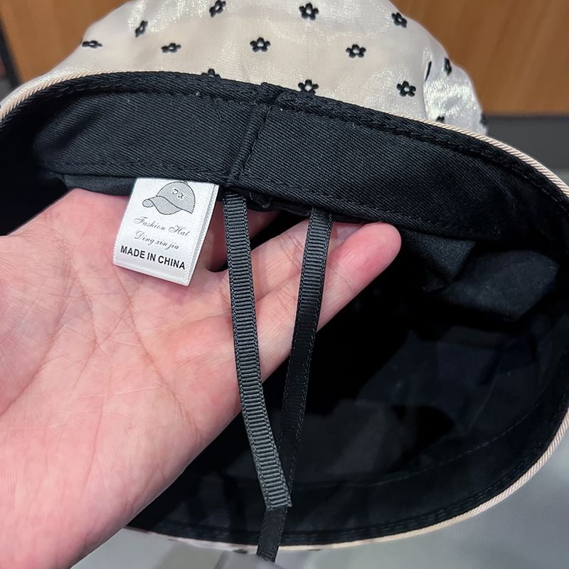 Floral Print Mesh Beret